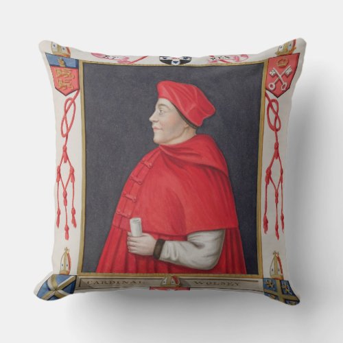 Portrait of Thomas Wolsey c1475_1530 Cardinal a Throw Pillow