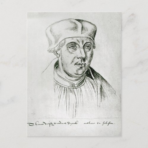 Portrait of Thomas Wolsey cardinal of York Postcard