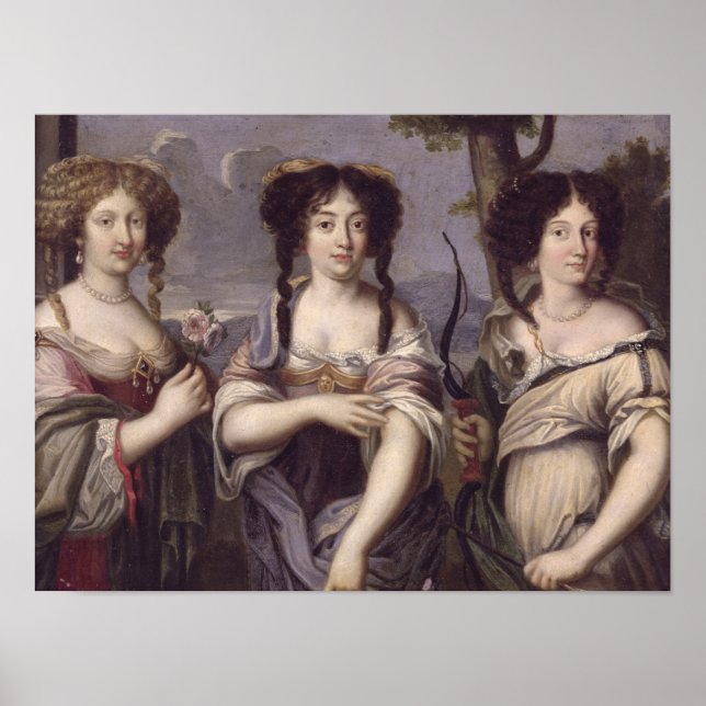 Portrait of three of nieces of Cardinal Poster (Front)