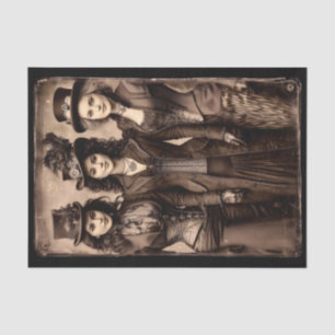Portrait of Three Steampunk Women DX6L Decoupage Tissue Paper