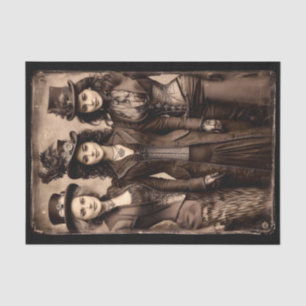 Portrait of Three Steampunk Women DX6R Decoupage Tissue Paper