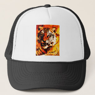 Portrait of Tiger Trucker Hat