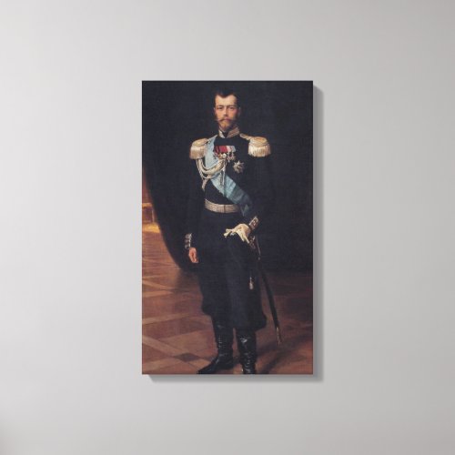 Portrait of Tsar Nicholas II by Albert Edelfelt Canvas Print