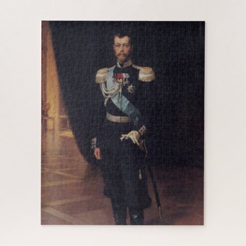 Portrait of Tsar Nicholas II by Albert Edelfelt Jigsaw Puzzle
