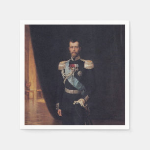 Portrait of Tsar Nicholas II (by Albert Edelfelt) Napkins