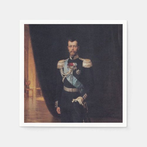 Portrait of Tsar Nicholas II by Albert Edelfelt Napkins
