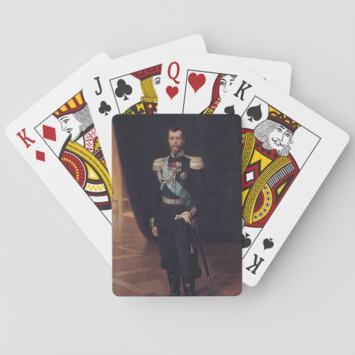 Portrait of Tsar Nicholas II by Albert Edelfelt Playing Cards