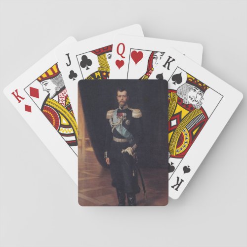 Portrait of Tsar Nicholas II by Albert Edelfelt Poker Cards