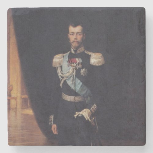 Portrait of Tsar Nicholas II by Albert Edelfelt Stone Coaster