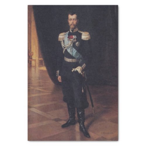 Portrait of Tsar Nicholas II by Albert Edelfelt Tissue Paper