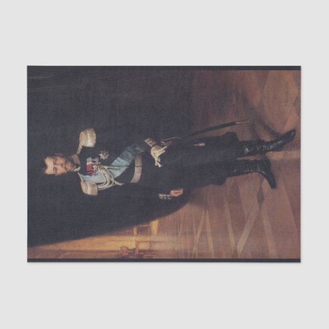 Portrait of Tsar Nicholas II (by Albert Edelfelt) Tissue Paper (Front)