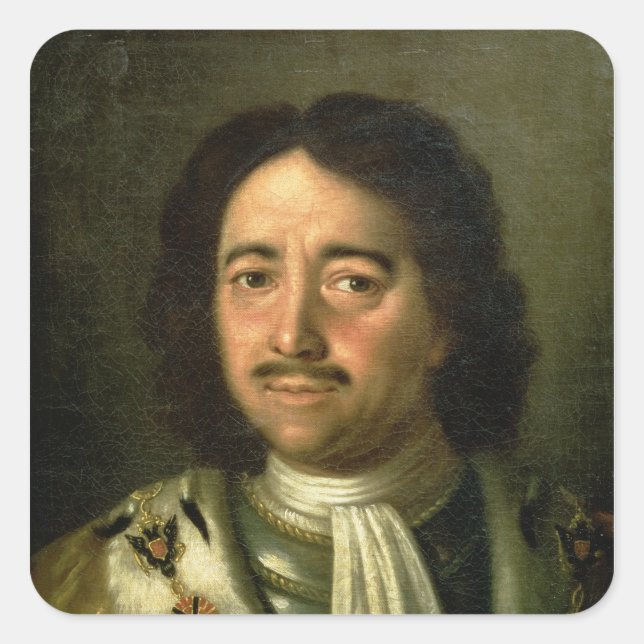 Portrait of Tsar Peter I the Great  1772 Square Sticker (Front)