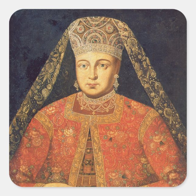 Portrait of Tsarina Marfa Matveyevna Square Sticker (Front)