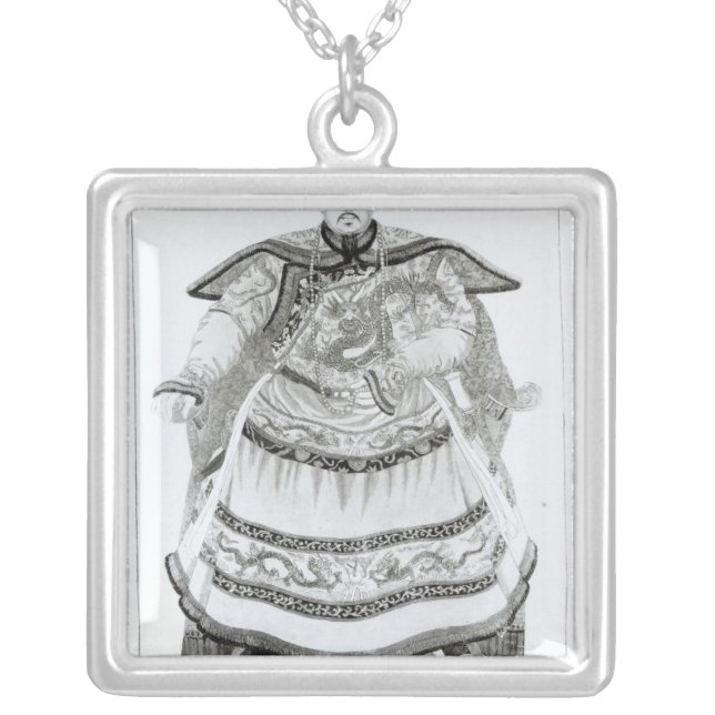 Portrait of Tsien-Loeng Silver Plated Necklace (Front)
