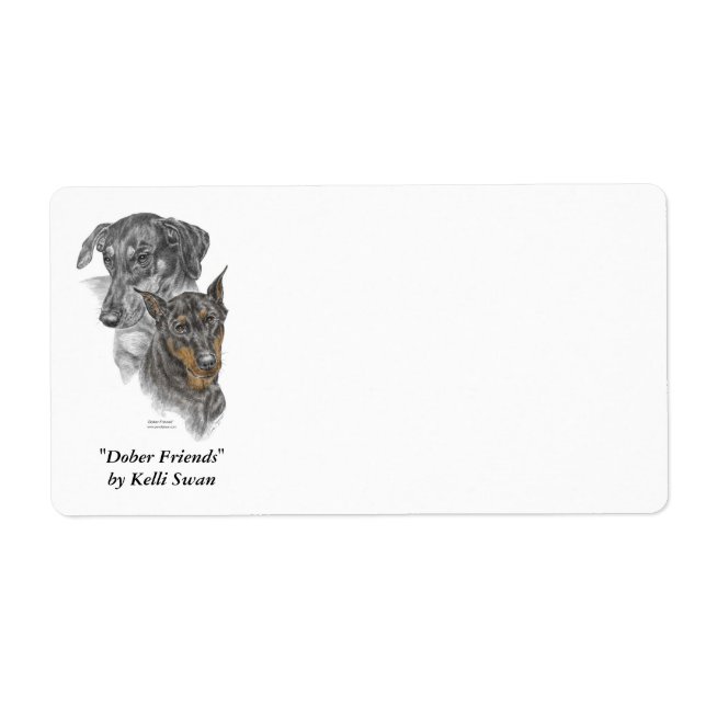 Portrait of Two Dobermans Label (Front)