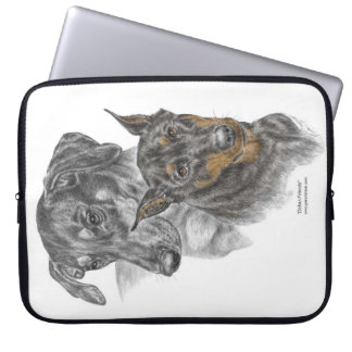 Portrait of Two Dobermans Laptop Sleeve