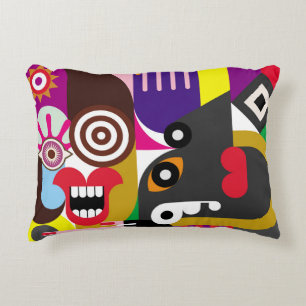 Portrait of two women - color illustration. Woman Accent Pillow