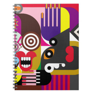 Portrait of two women - color illustration. Woman Notebook