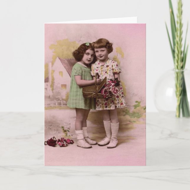 Portrait of Two Young French Girls Card (Front)
