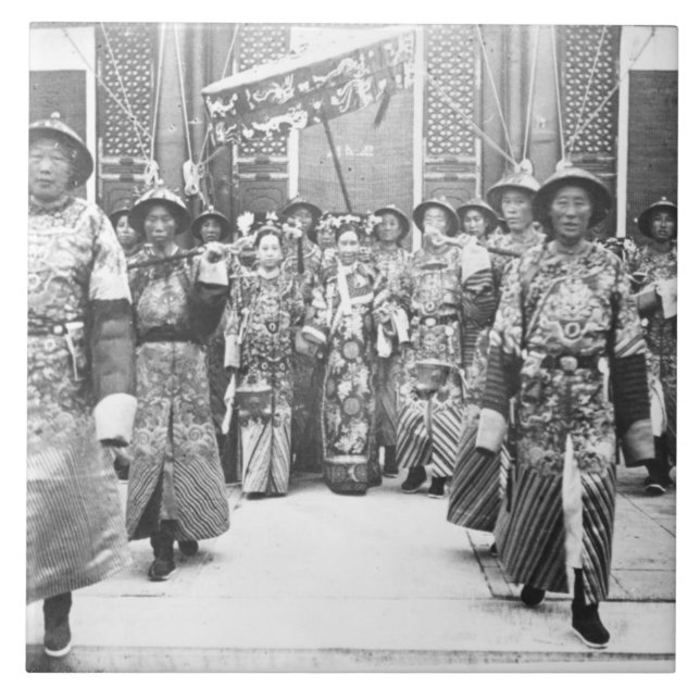 Portrait of Tz'U-Hsi (1835-1908) Empress Dowager o Ceramic Tile (Front)