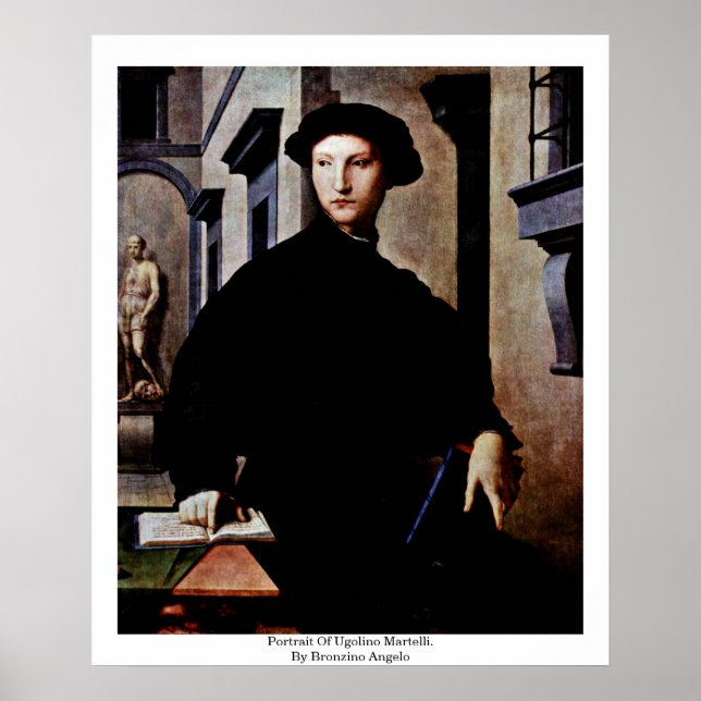 Portrait Of Ugolino Martelli. By Bronzino Angelo Poster (Front)