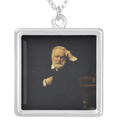 Portrait of Victor Hugo  1879 Silver Plated Necklace