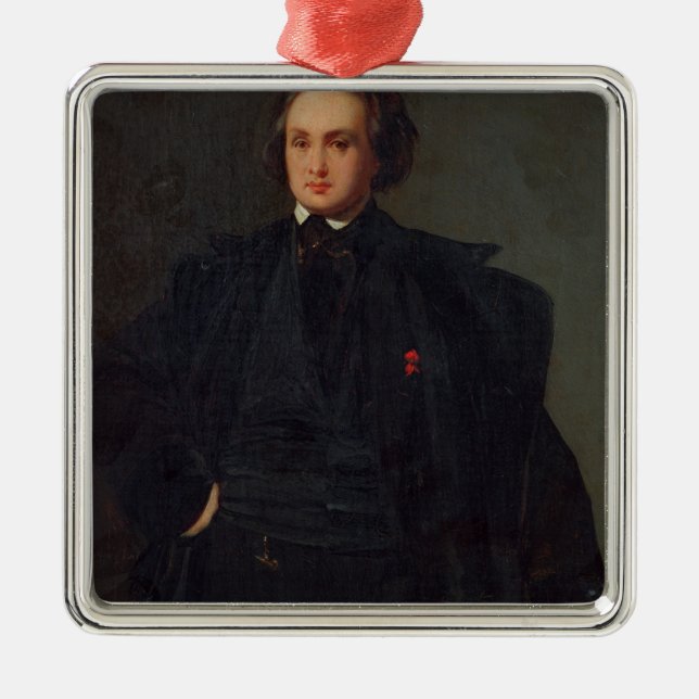 Portrait of Victor Hugo , c.1833 Metal Ornament (Front)