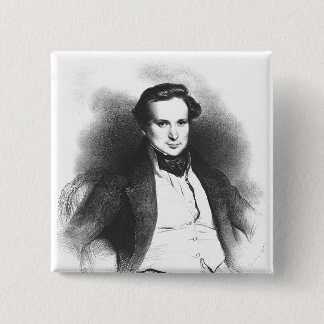 Portrait of Victor Hugo Pinback Button (Front)
