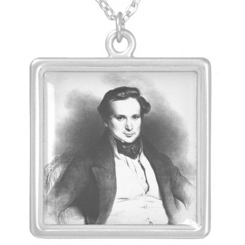 Portrait of Victor Hugo Silver Plated Necklace