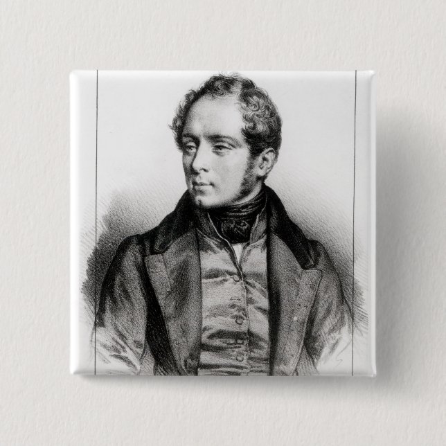 Portrait of Vincenzo Bellini Pinback Button (Front)