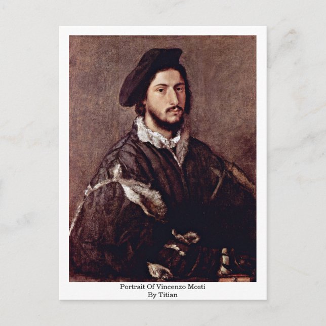 Portrait Of Vincenzo Mosti By Titian Postcard (Front)