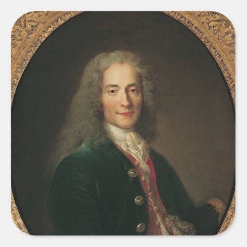 Portrait of Voltaire  after 1718 Square Sticker
