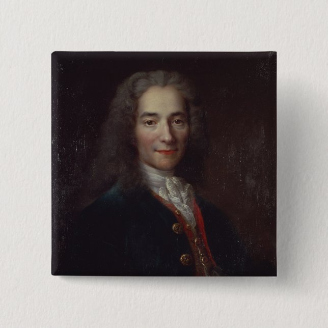 Portrait of Voltaire Pinback Button (Front)