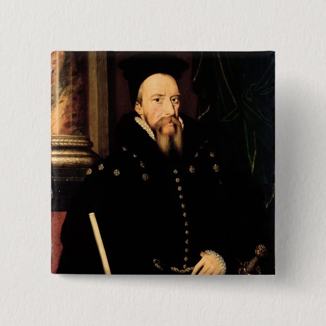 Portrait of William Cecil Pinback Button (Front)