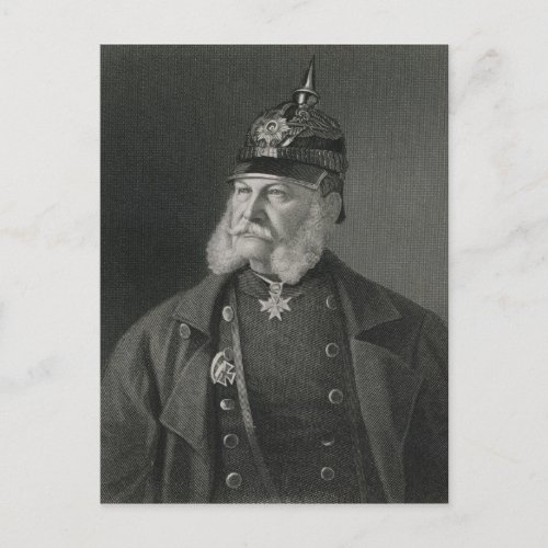 Portrait of William I  King of Prussia Postcard
