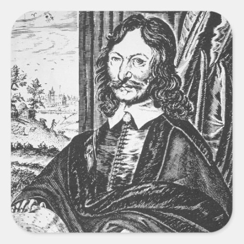 Portrait of William Lilly 1602_81 from his Chr Square Sticker