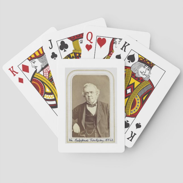 Portrait of William Makepeace Thackeray (1811-63) Poker Cards (Back)