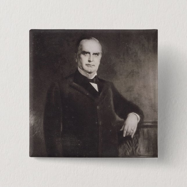 Portrait of William McKinley (litho) Button (Front)