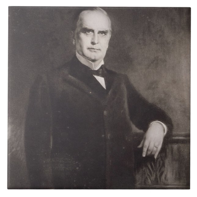 Portrait of William McKinley (litho) Tile (Front)