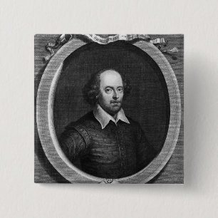 Portrait of William Shakespeare 1719 Pinback Button