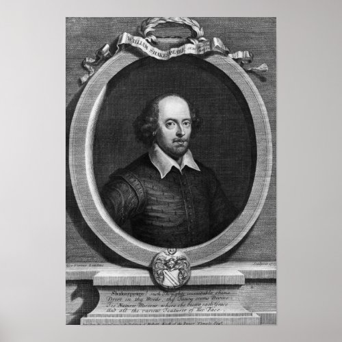 Portrait of William Shakespeare  1719 Poster