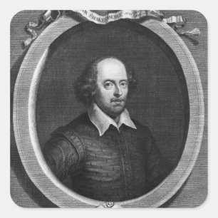 Portrait of William Shakespeare 1719 Square Sticker