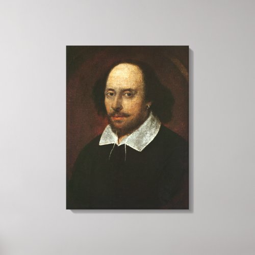 Portrait of William Shakespeare  c1610 Canvas Print