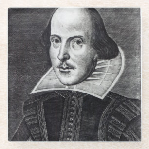 Portrait of William Shakespeare Glass Coaster