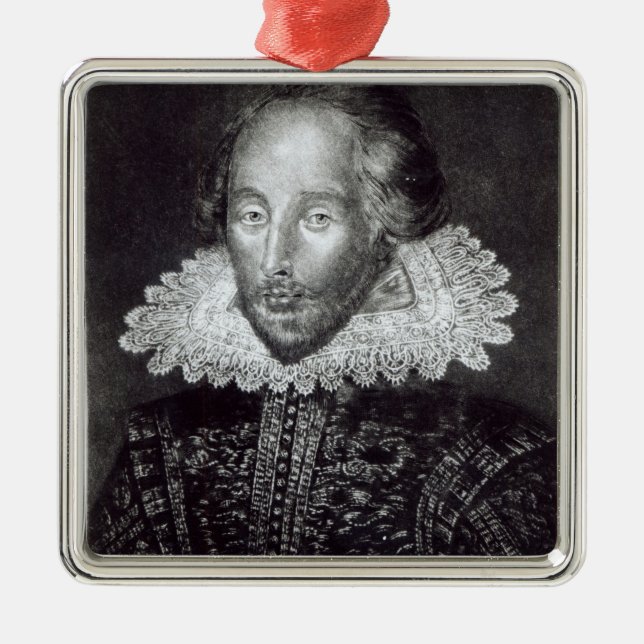 Portrait of William Shakespeare Metal Ornament (Front)