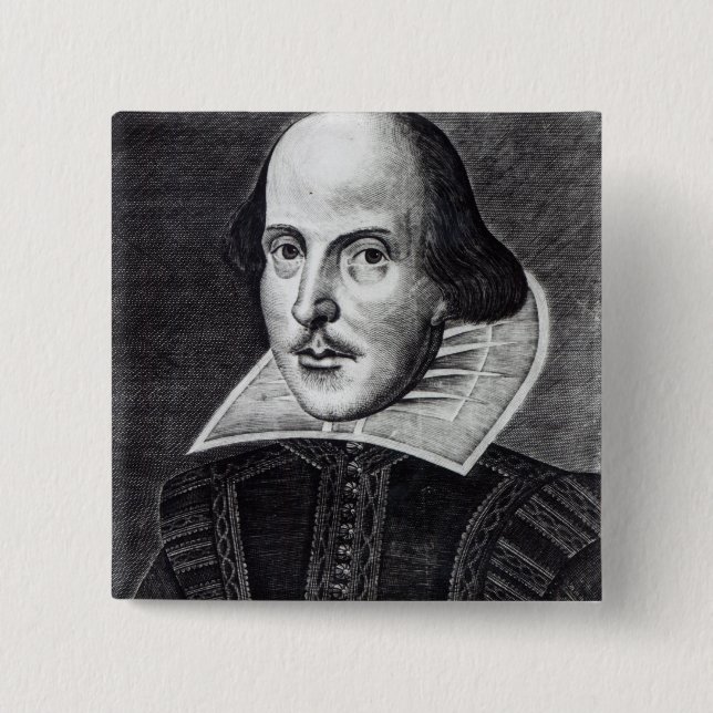 Portrait of William Shakespeare Pinback Button (Front)
