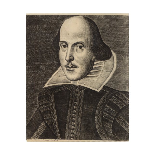 Portrait of William Shakespeare Wood Wall Art (Front)