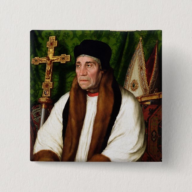 Portrait of William Warham Pinback Button (Front)