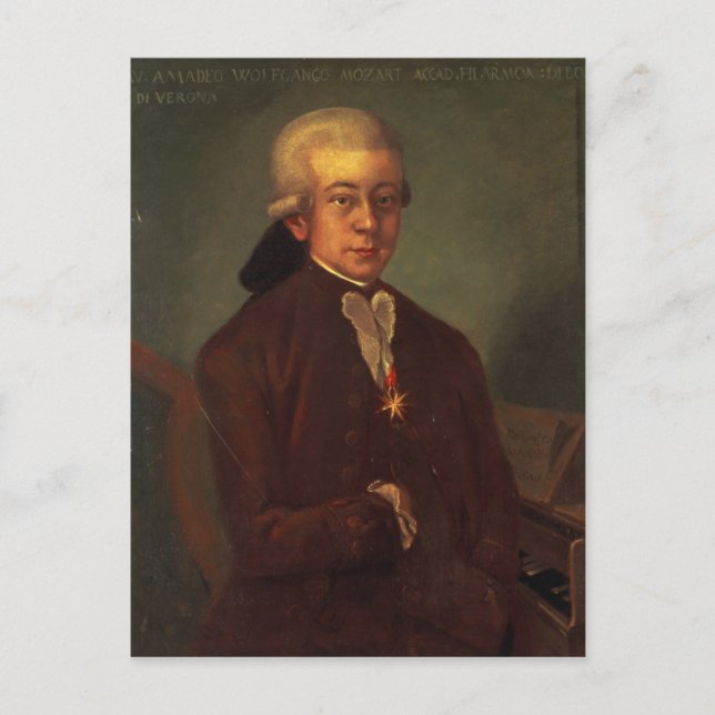 Portrait of Wolfgang Amadeus Mozart 2 Postcard (Front)