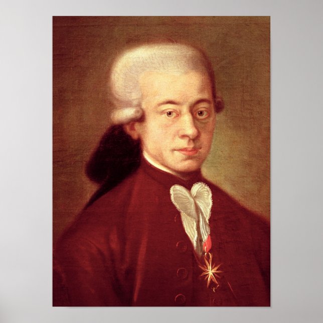 Portrait of Wolfgang Amadeus Mozart  after 1770 Poster (Front)